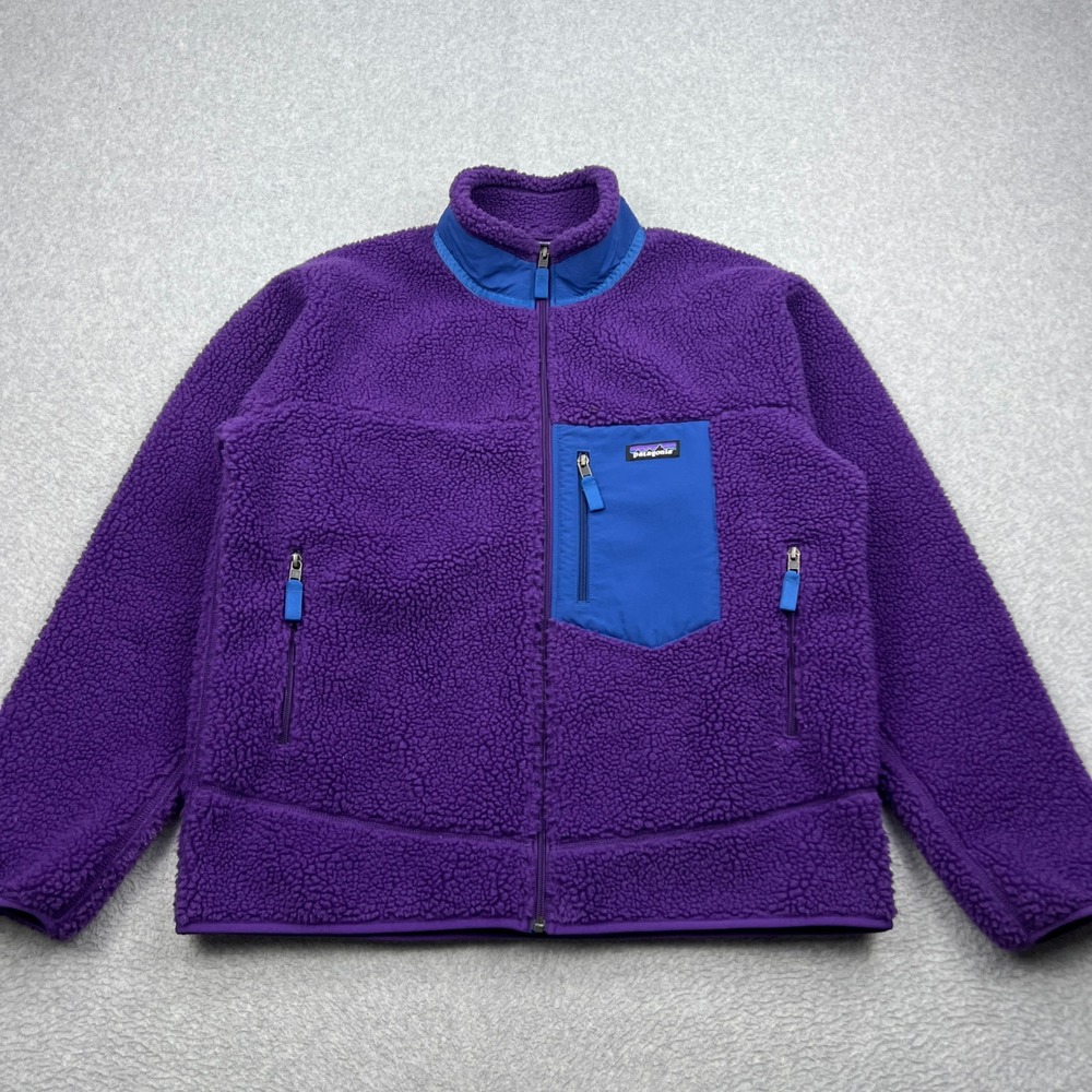 Patagonia Classic Retro-X Jacket Mens Large Purple Sherpa Fleece Full Zip 23056